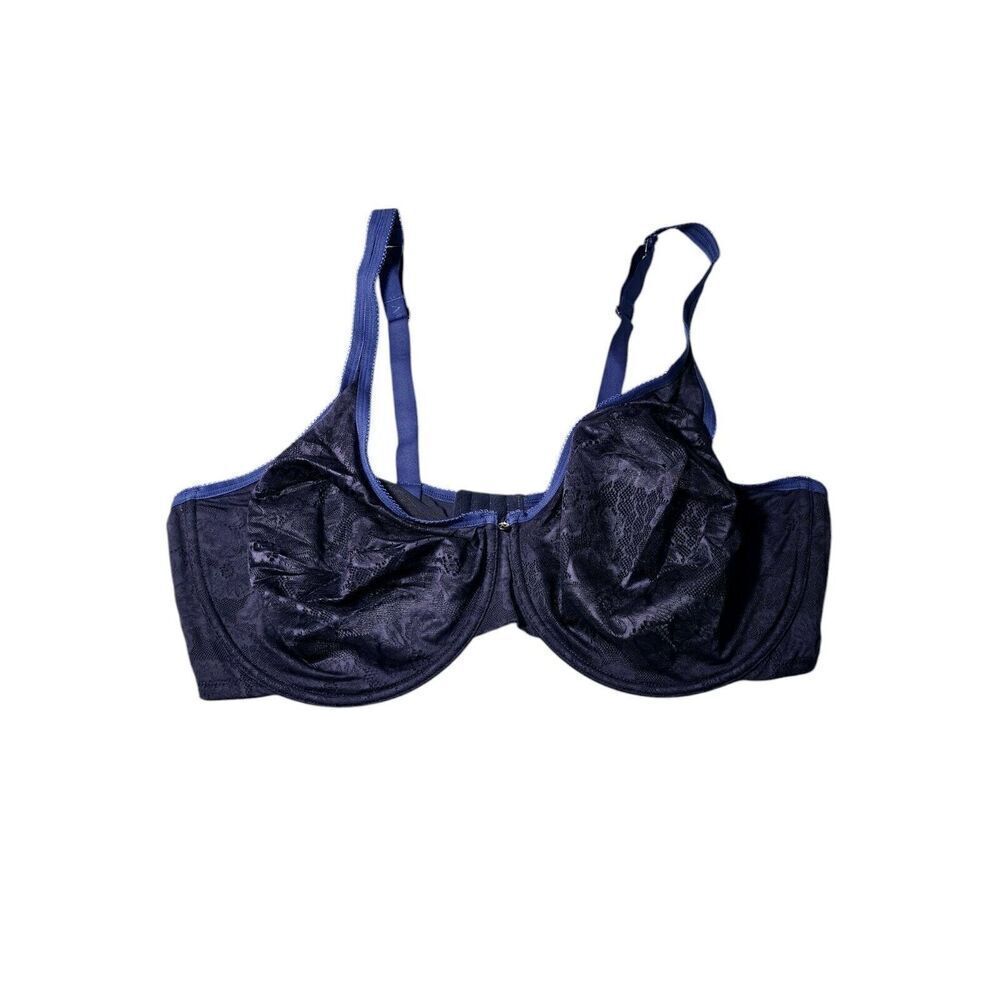 Adore Me 44G Blue Black Lace Underwire‎ Bra  NWT